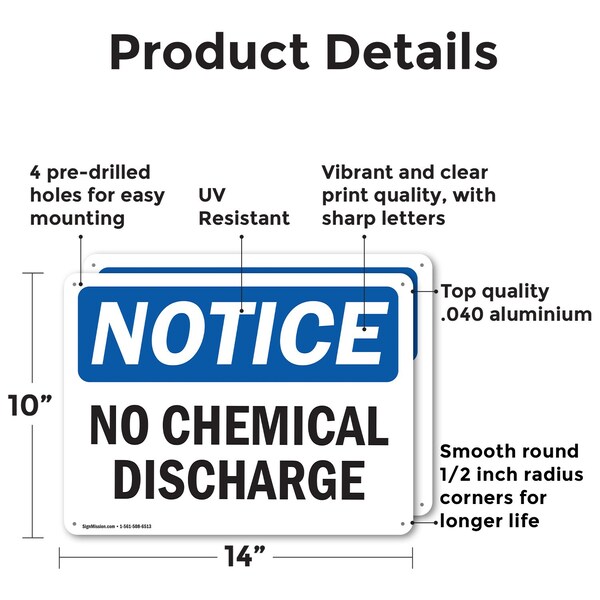 No Chemical Discharge, 14 In W X Rectangle, Aluminum